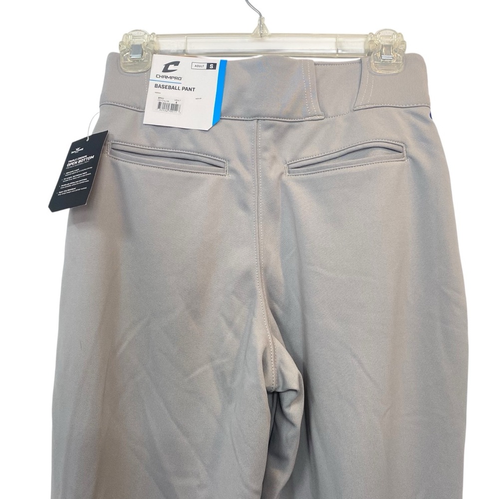 CHAMPRO  Adult Men's Small (28-30) Gray Blue side piping Baseball Uniform Pants - Picture 6 of 11